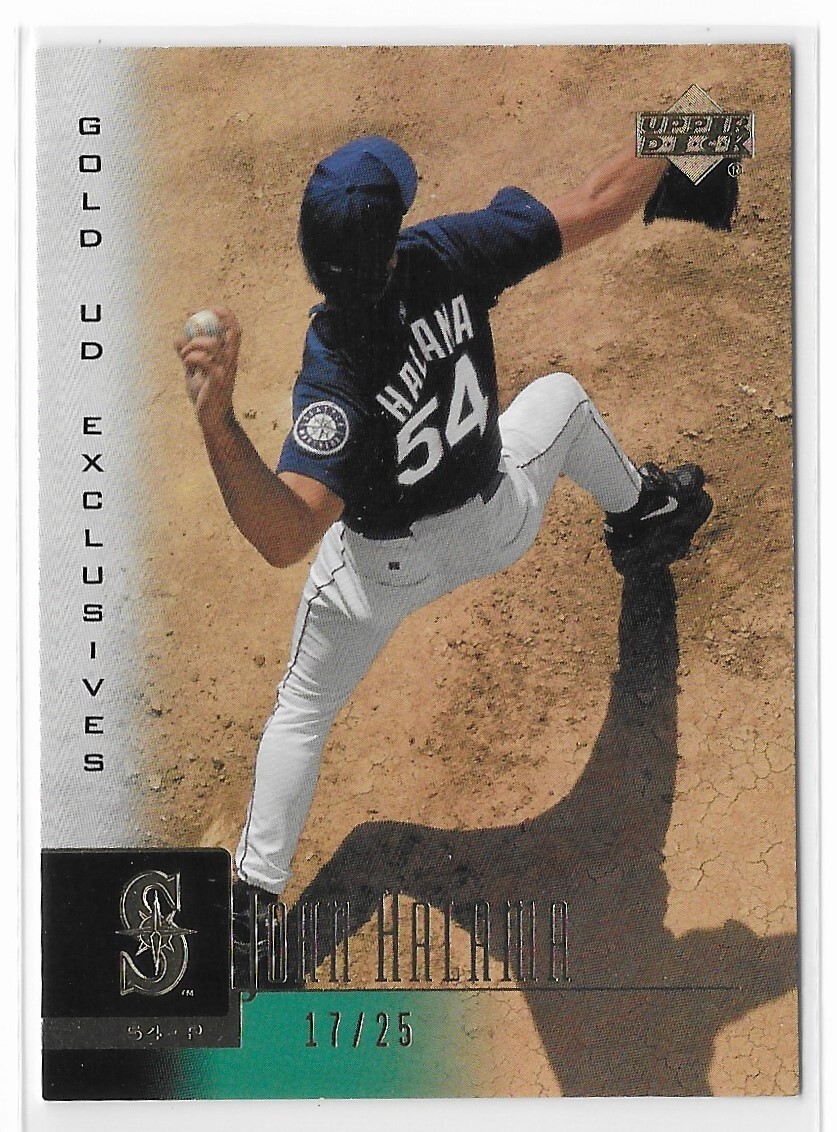 John Halama 2001 Upper Deck Exclusives Gold #83 /25 Mariners Numbered Parallel