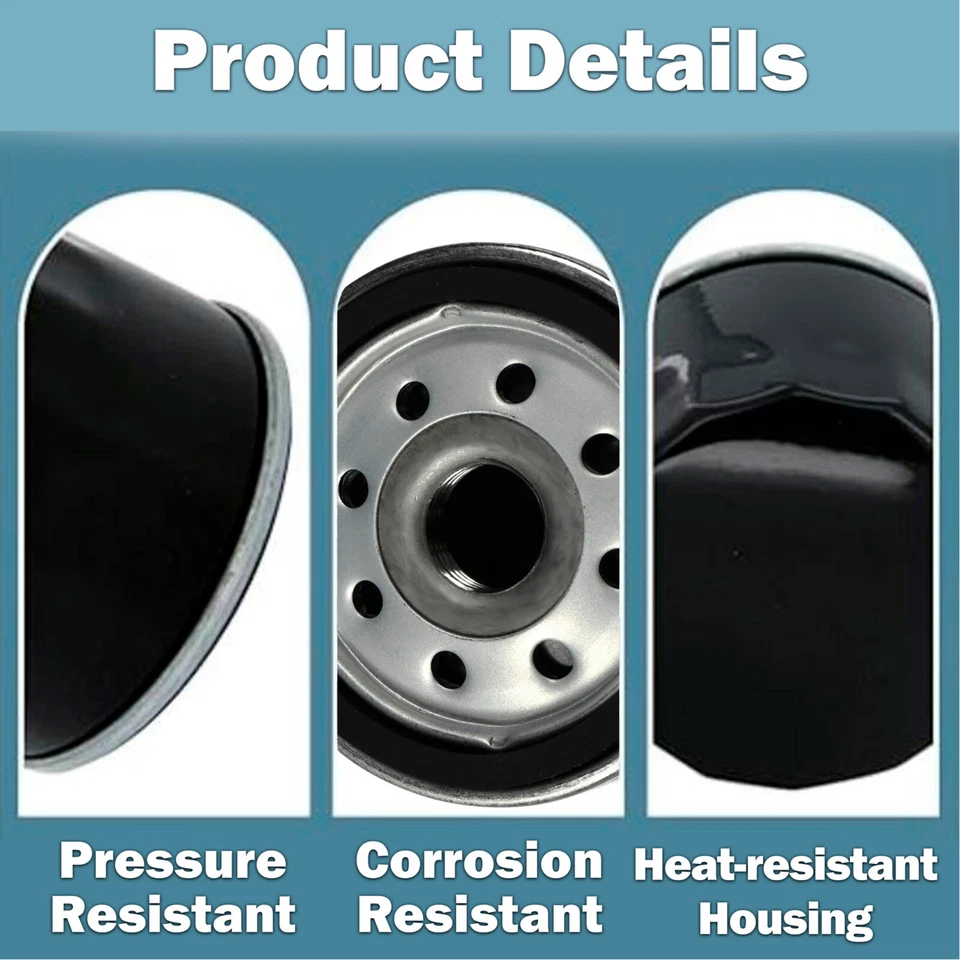 2-Pack HQRP Oil Filter for John Deere Lawn Mower / Tractor, AM125424 KH1205008 - Image 2 of 4