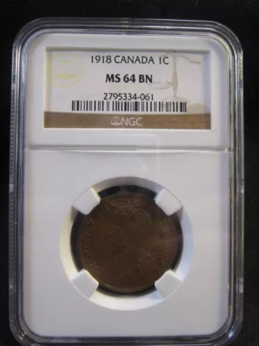Canada 1918 - BN - NGC  - MS 64 - Large Cent - $0.01 -  (91)