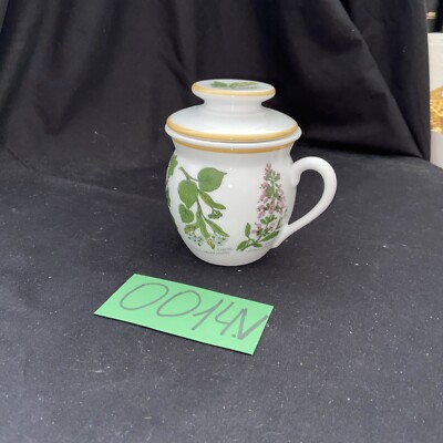 Gerold Porzellan Kruter Teetasse mit Sieb und Deckel Vintage 