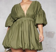 Pretty Little Things Dress Mini Puffball Hem Puff Sleeve Women Size 16 NWT