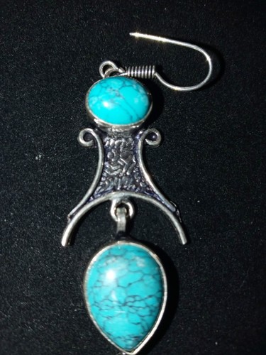 Türkis Handarbeit Ohrringe .925 Sterling Silber - Bild 4 von 4