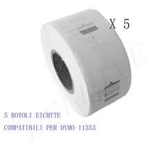 5 Etichette per DYMO 11353 25mm x 13mm LABELWRITER 450 Turbo 450 Serie 