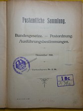 Postamtliche Sammlung Bundesgesetze Postordnu...