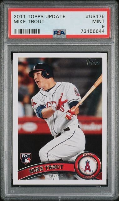 MIKE TROUT 2011 Topps Update US175 ROOKIE PSA 9 MINT