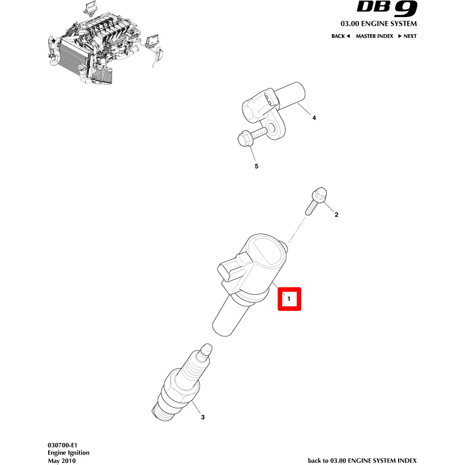 4G4E-12A366-AA OEM Aston Martin DB9 Ignition Coil (fitment in description)