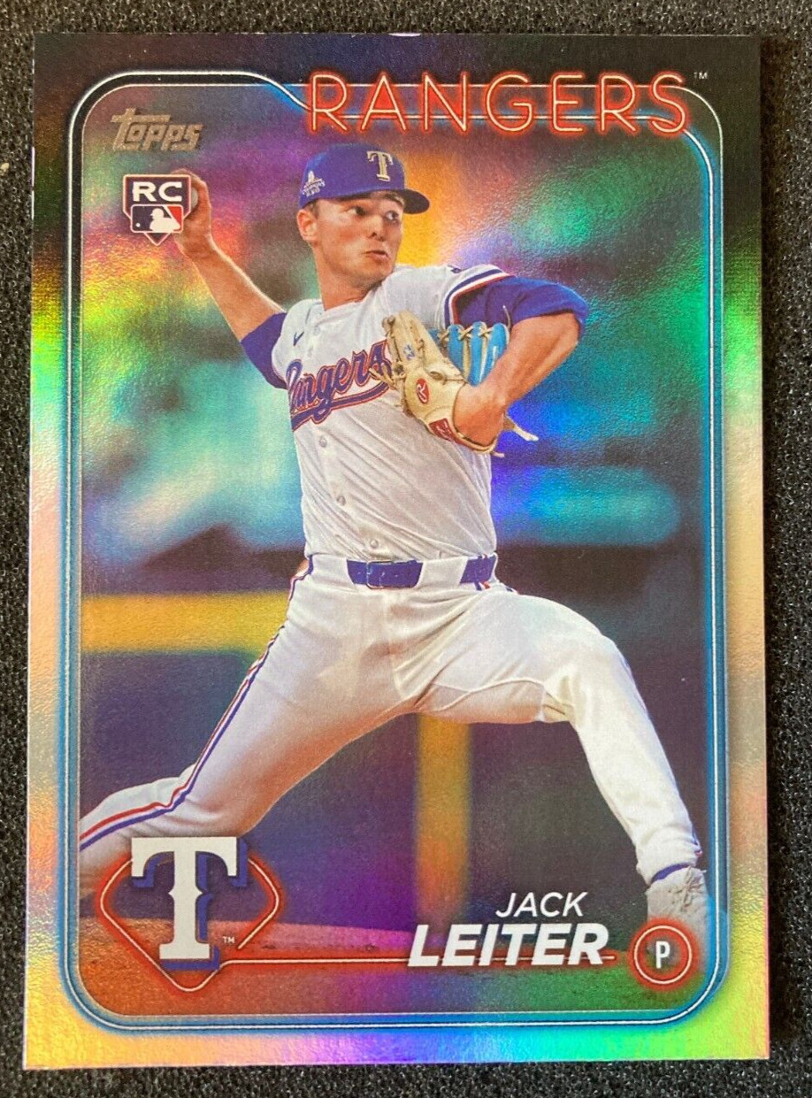 2024 Topps Update US156 Mitch Jack Leiter Rainbow Foil RC SP. Texas Rangers