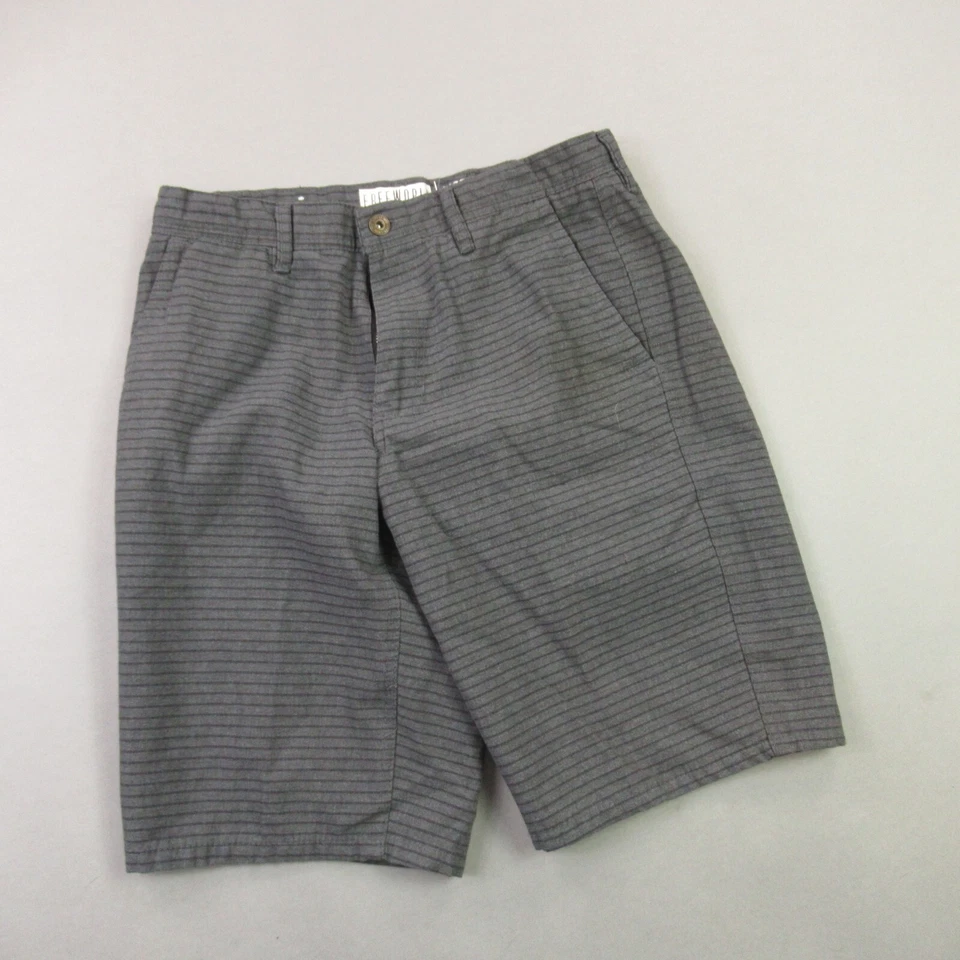 Pantalones Cortos Free World Para Hombre 30 Bolsillos Chinos Calce Regular Exterior Rayas Grises Foto 2 de 4