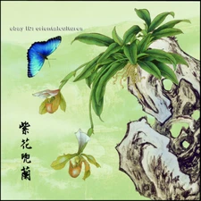 Chinese 100% real natural silk thread,su hand embroidery kits:orchis butterfly 