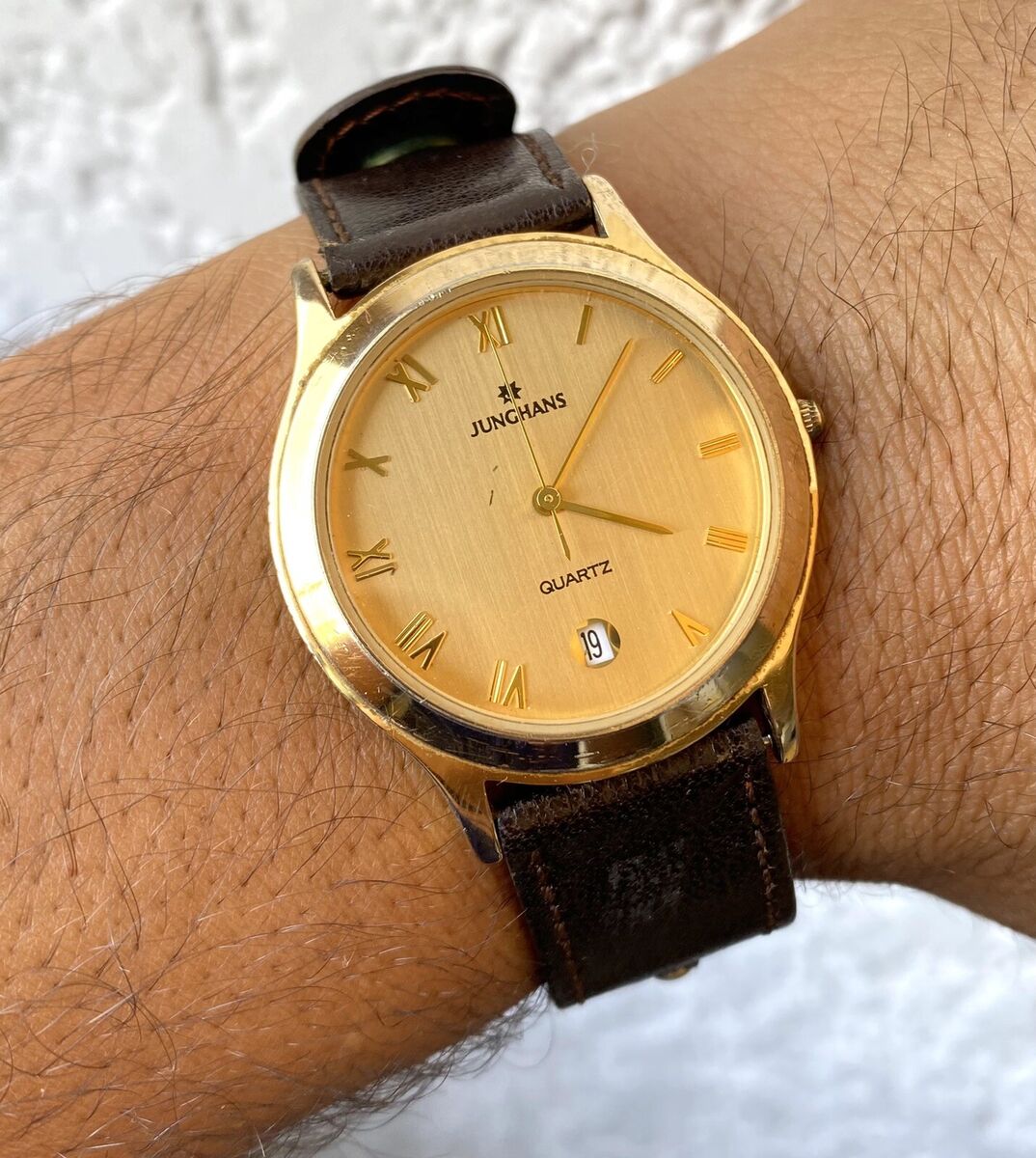 Junghans Quartz Watch Vintage Gold Plated Stainless Steel Junghans Quartz Watch Vintage Gold Plated Stainless Steel