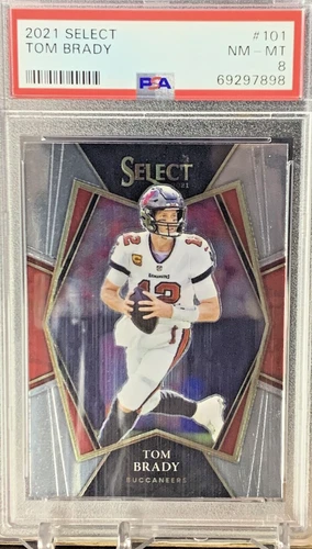 2021 PANINI SELECT-TOM BRADY- PREMIER LEVEL-TAMPA BAY BUCCANEERS #101 PSA 8