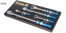 Titan 5-Piece 90-Tooth Swivel Head and Flat Head Ratchet Set, 12175, NEW