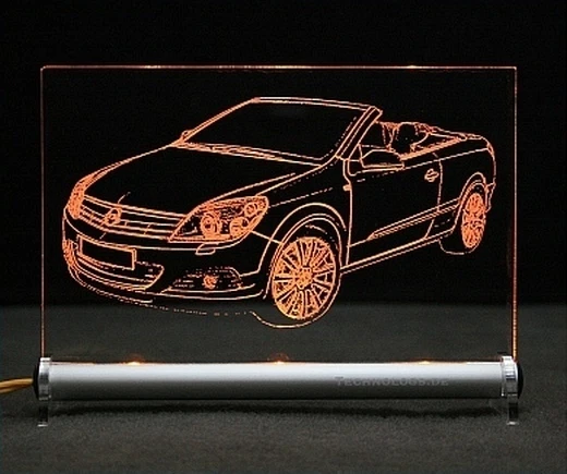 Opel Astra H Twin Top als Gravur auf LED-Schild Twintop - Bild 1 von 1