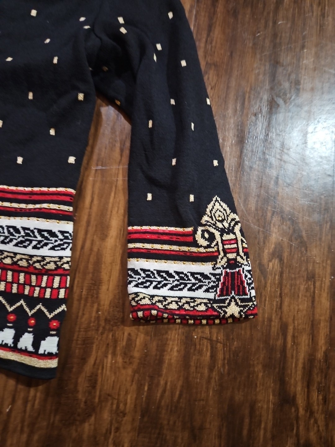 St John knits Rare. Black With Beautiful Colorful Embellishments. Size Medium image 4