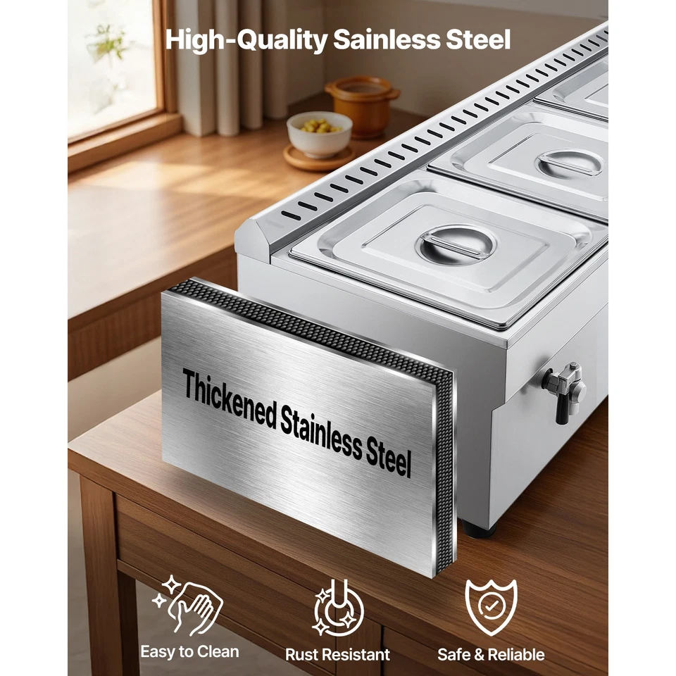 Commercial Propane Steam Table 4-Pan Outdoor Food Warmer Stainless Steel - Image 4 of 4