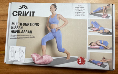 Multifunktionskissen aufblasbar mit integrierter Luftpumpe von Crivit in rosa