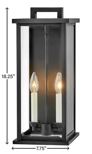 Hinkley Weymouth 18 1/4" High Black Outdoor Wall Light - Picture 6 of 10