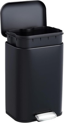 3.2 gal Bathroom Trash Can, Step Garbage Can with Soft-Close Lid, Stainless