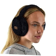 Soft Winter Warm Adjustable Headband Ear Warmer Earmuffs Sherpa Black