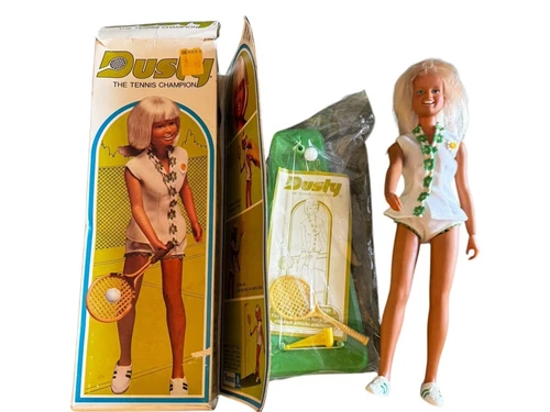 Vintage 1974 Kenner Dusty The Tennis Champion With Box And Accessories