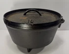Lodge Camping Dutch Oven Cast Iron 3 Footed With Lid USA 10” Vintage