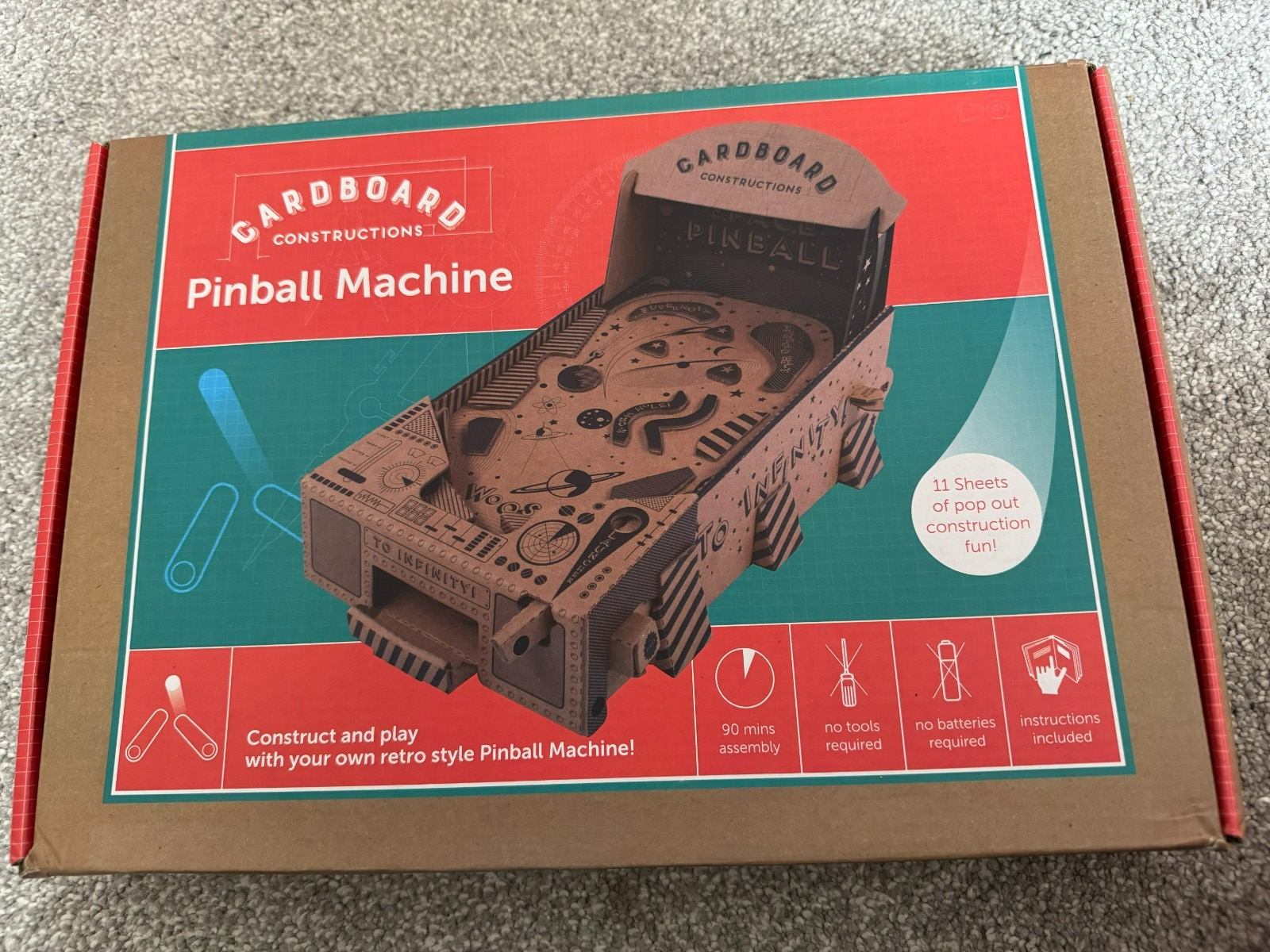 Fizz Creations Build Your Own Pinball Machine DIY Cardboard Craft Kit