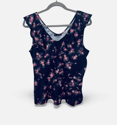 Luna Moon Women s Floral Peplum Juniors Top Size 1XL NWT  *Fits Smaller*