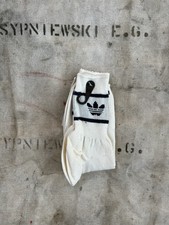 VTG 80s Adidas Black Trefoil Socks Cotton Blend Size 10-13 NOS