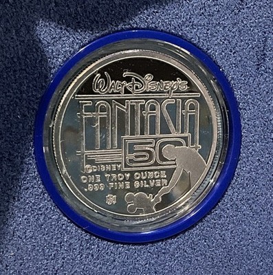 Fantasia 50th Anniversary 1 Troy Oz .999 Silver & 22K Gold