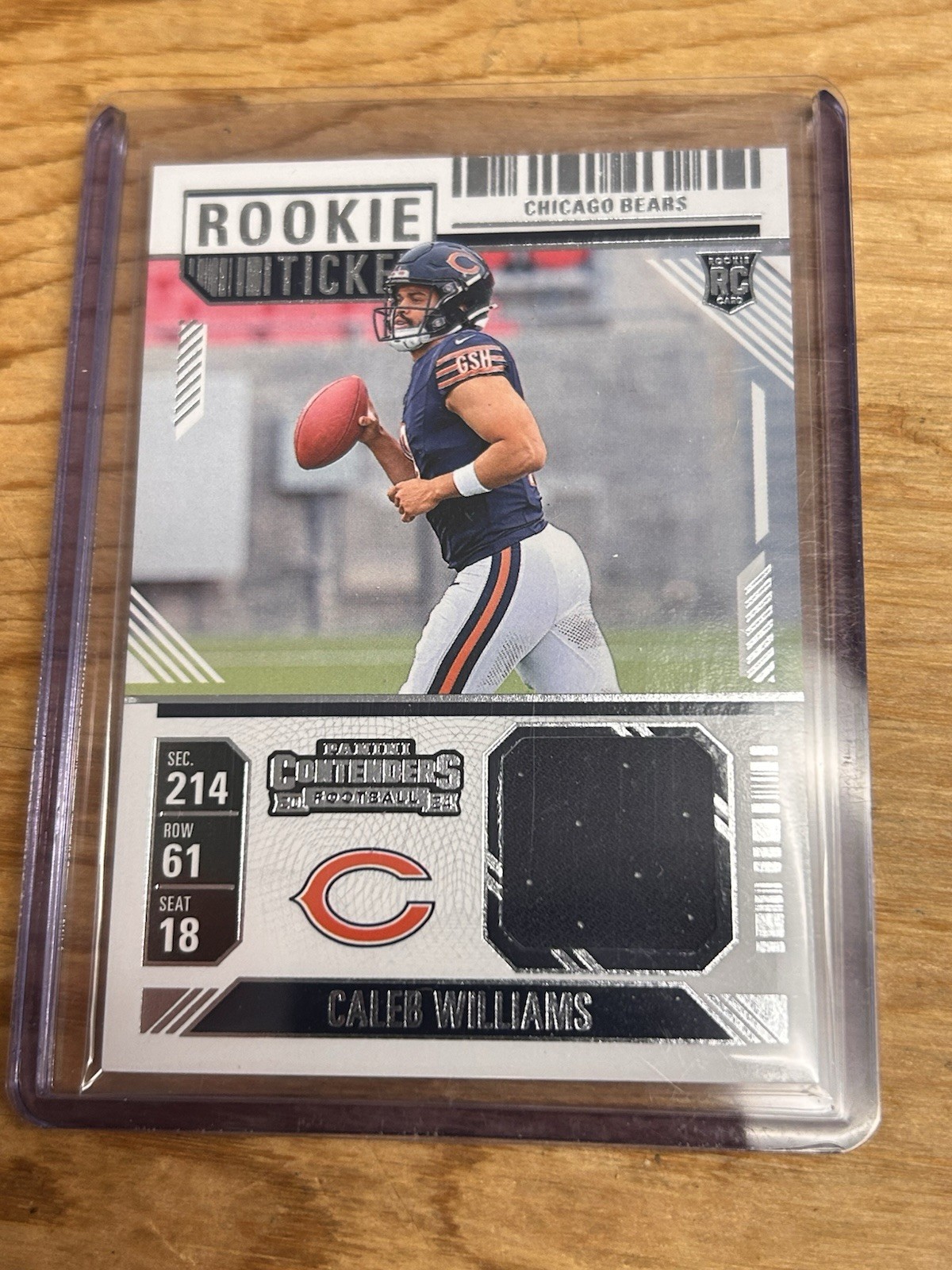 Caleb Williams #RTS-CWS 2024 Panini Contenders Football Rookie Ticket Swatches