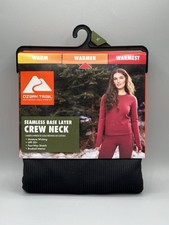 OZARK TRAIL Women's XL Seamless Base Layer Crew Neck Top Thermal Warmer Black