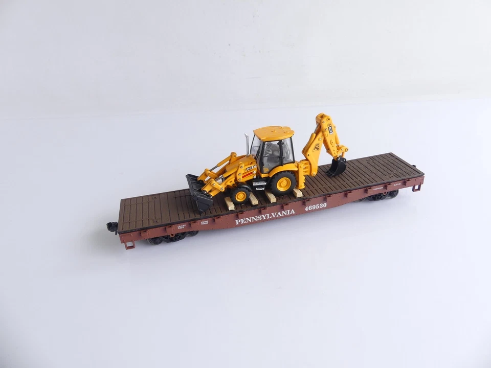 WALTHERS MAINLINE WAGON PLAT A BOGIES TYPE US + TRACTO-PELLE - Photo 2/3