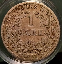 1Mark 1881 DKaiserreich Silbermünze Kleiner Adler Jäger 9 München S-SS 