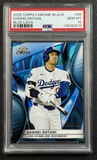 SHOHEI OHTANI PSA 10 2025 TOPPS CHROME BLACK #50 BLUE LAVA REFRACTOR 98/150 GEM