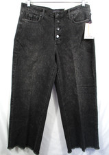 -NWT NYDJ High Rise Teresa Wide Leg Button Fly Women's Jeans Grey Provi Sz 12P