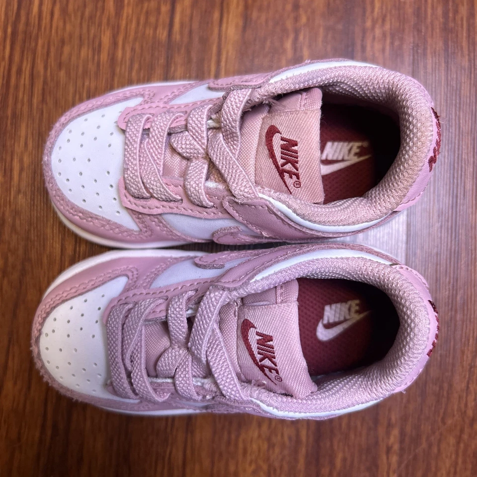 Nike Dunk Zapatos Bajos Bebé Niños Pequeños Niñas 5C Rosa Elástico Encaje Atlético Clásico Foto 2 de 4