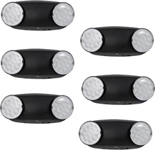 TANLUX LED Emergency Lights with Battery Backup, Hardwired 6 Pack, Black 