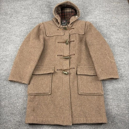 Vintage Gloverall Original English Duffle Coat Brown Wool Hooded Toggle Size 36 video thumbnail