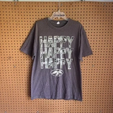Duck Commander Happy Realtree Camo Duck Dynasty Tee Charcoal Size Large 