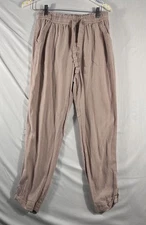 Rewash Women Size Large American Original Linen Blend Blush Pink Roll Tab Pants