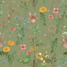 VEELIKE Wild Flower Wallpaper Peel and Stick Vintage 17.7" x 118", Green