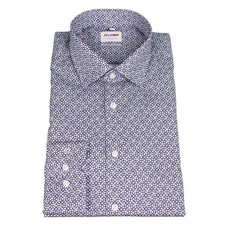 Olympus Level Five Mens Business Shirt Extra Long Sleeve Blue White Floral 209489 00