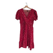 Shein Polka Dot Print V-Neck Short Sleeve Dress Size Large