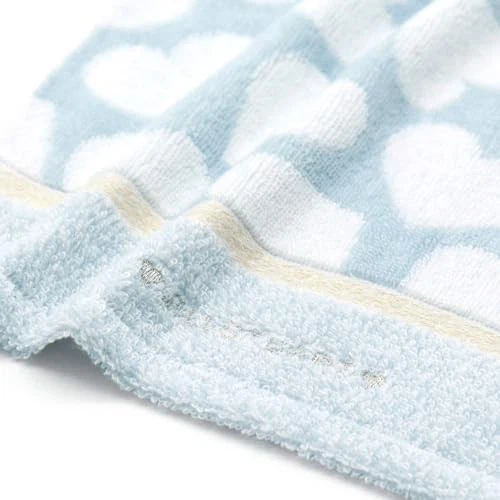 JILL STUART Pale Heart Towel Handkerchief Blue Heart Fluffy Cotton 58-1870070 - Image 3 of 4