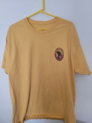 Hanes Beefy Salty Dog Graphic Print Shirt XL Yellow Double-sided