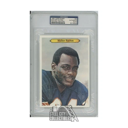 Walter Payton Autographed 1980 Topps Super Oversized Football Card #30 - PSA/DNA