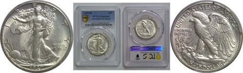 1937-D 50C Walking Liberty Half Dollar Silver PCGS UNC Detail Cleaned