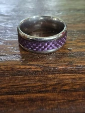 Purple Carbon Fiber Inlay Tungsten Ring