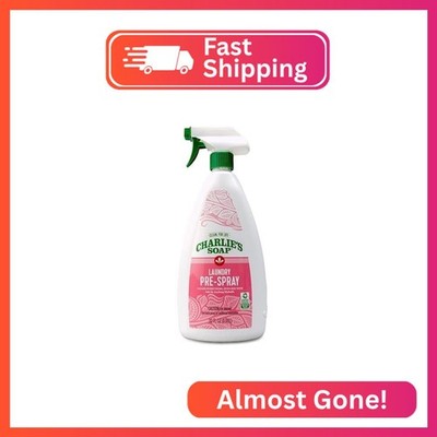 Charlie's Soap Laundry Pre-Spray Stain Remover (32 fl oz), Natural Laundry Pretr