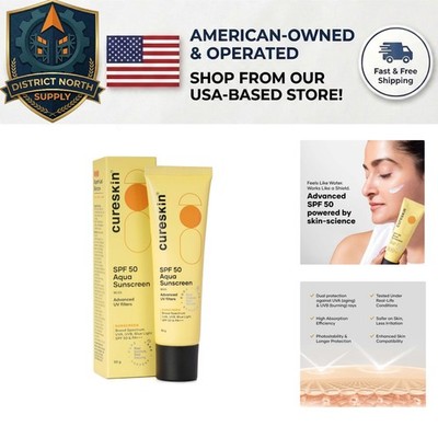 Hydrating SPF 50 Aqua Sunscreen - Water-Resistant with Broad Spectrum UV Defense